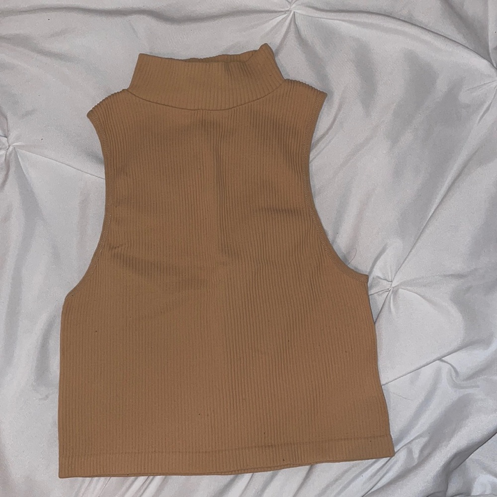 Zara beige turtleneck crop top
